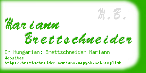 mariann brettschneider business card